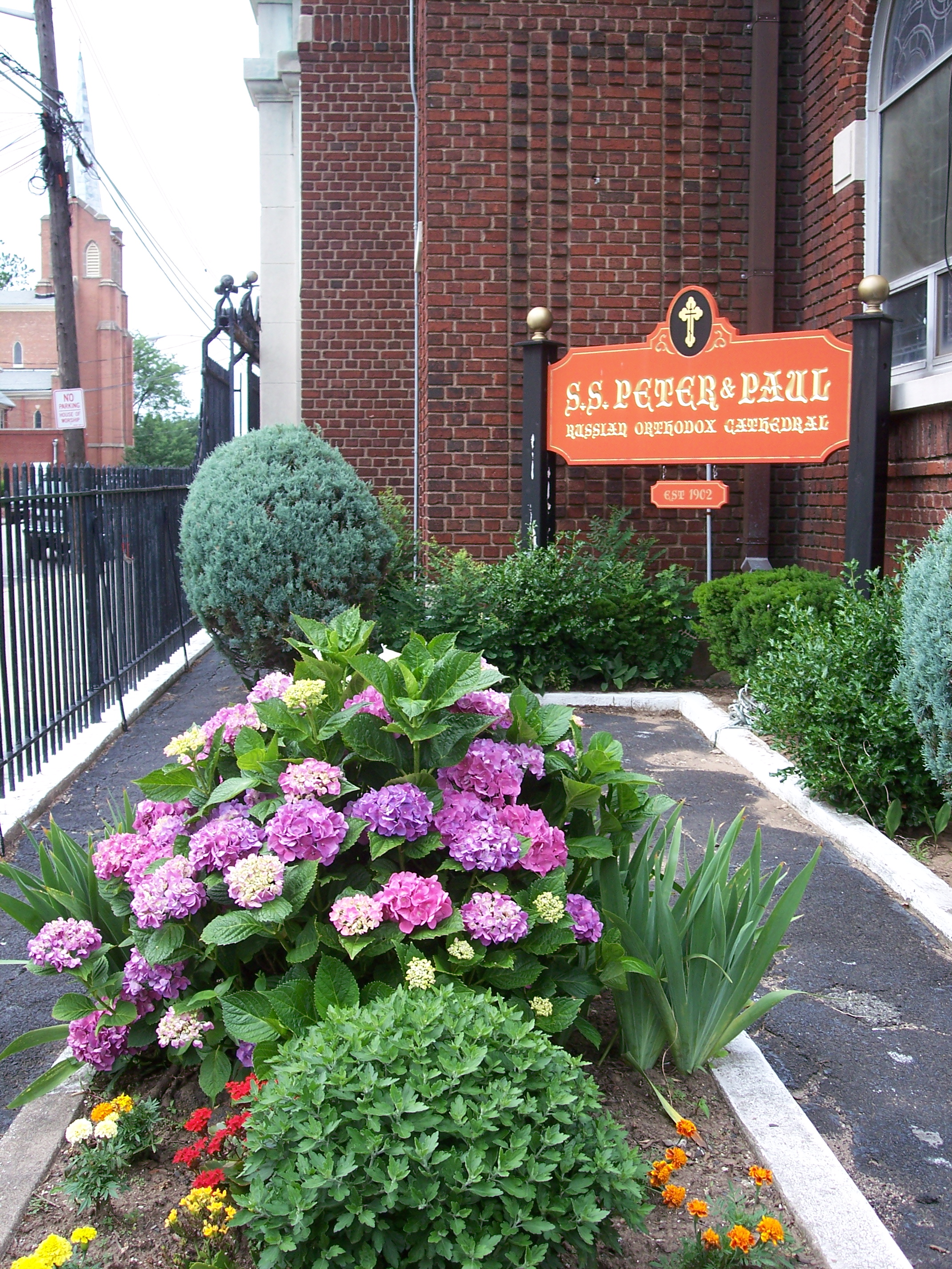 SS_Peter_and_Paul_sign_flowers_2.JPG